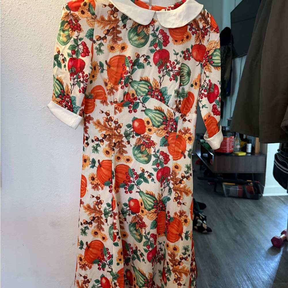 Hell Bunny Cream and Red Floral Dress